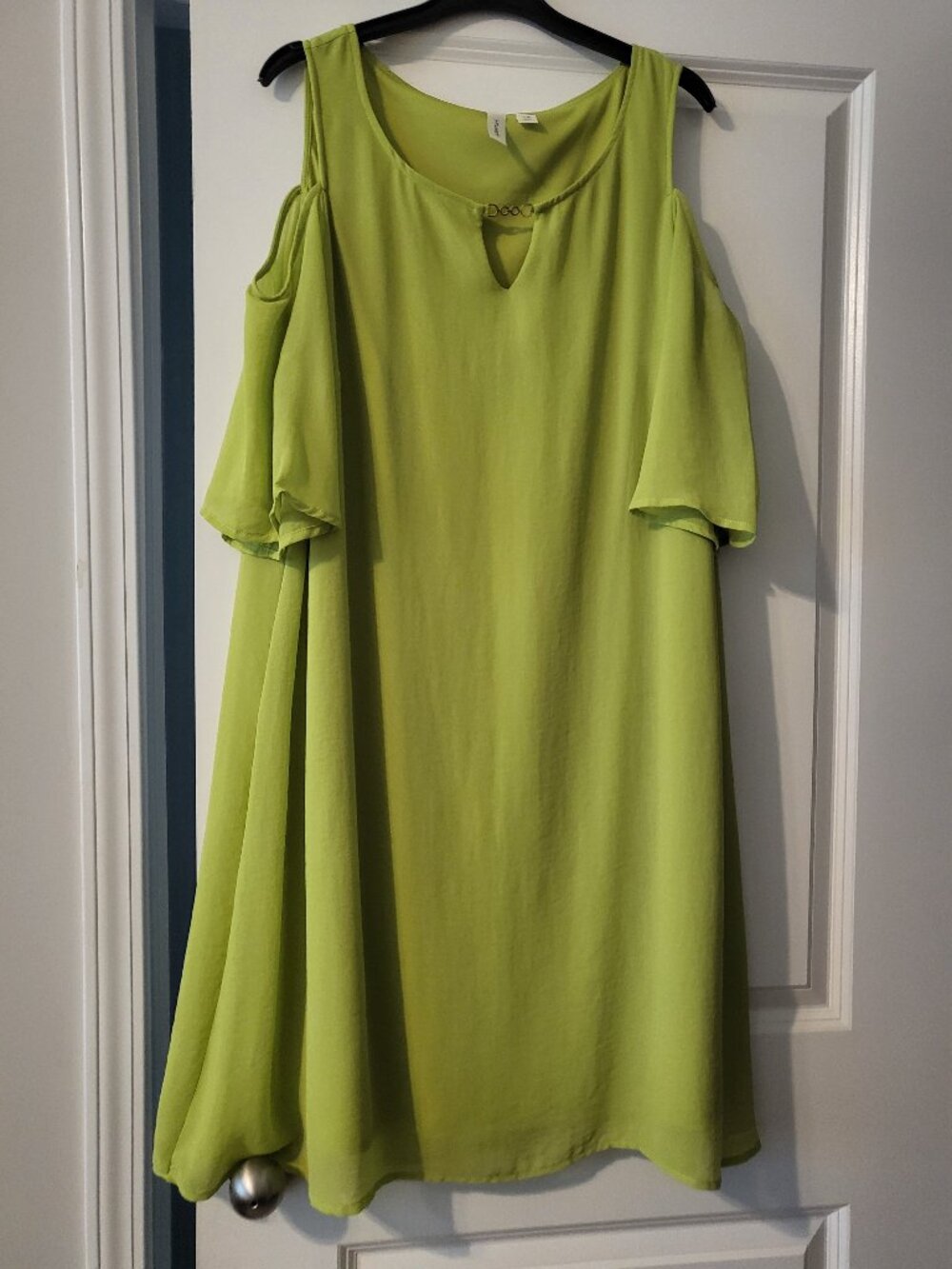 Tacera Lime Green Cold Shoulder Dress